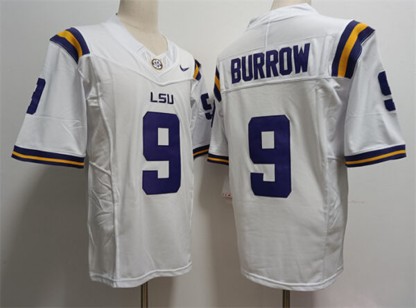 Men's LSU Tigers #9 Joe Burreaux White 2023 Stitched Baseball Jersey