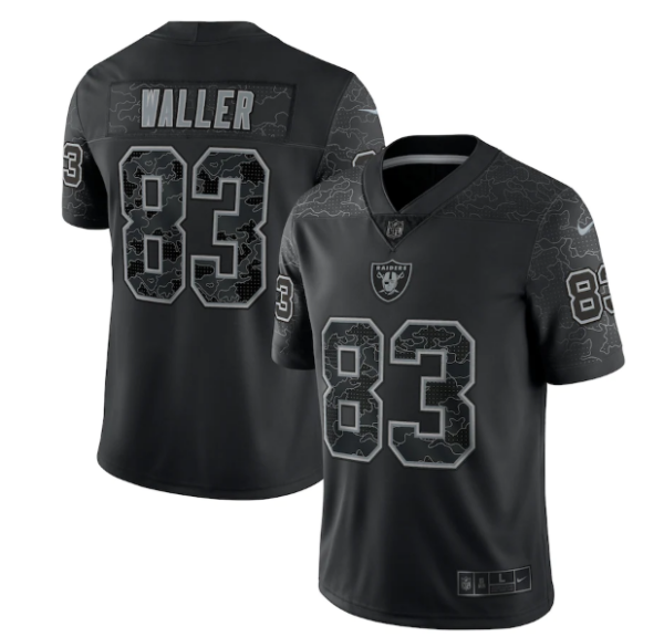 Men's Las Vegas Raiders #83 Darren Waller Black Reflective Limited Stitched Football Jersey