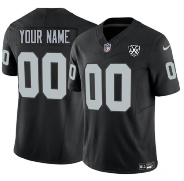 Men's Las Vegas Raiders Active Player Custom Black 2024 F.U.S.E 65th Anniversary Patch Vapor Stitched Football Jerseys