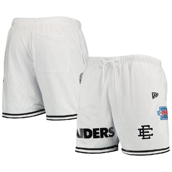 Men's Las Vegas Raiders Pro White Black Shorts 001