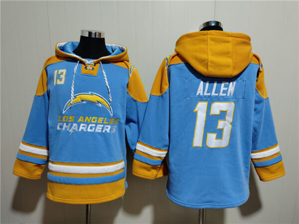 Men's Los Angeles Chargers #13 Keenan Allen Blue Ageless Must-Have Lace-Up Pullover Hoodie