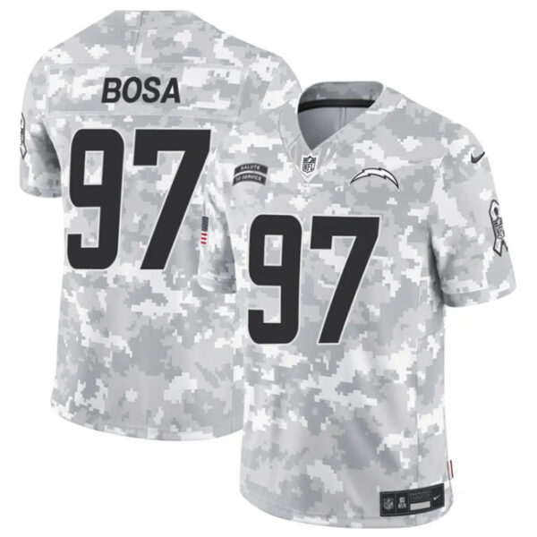 Men's Los Angeles Chargers #97 Joey Bosa 2024 F.U.S.E Arctic Camo Salute To Service Limited Stitched Football Jersey