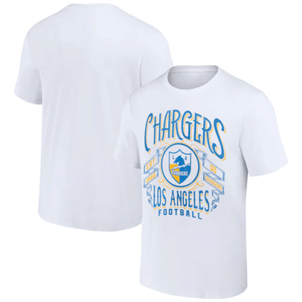 Men's Los Angeles Chargers White X Darius Rucker Collection Vintage Football T-Shirt