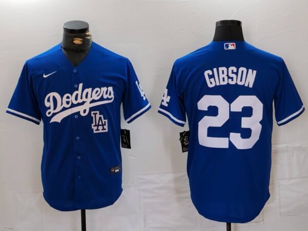 Men's Los Angeles Dodgers #23 Kirk Gibson Blue Cool Base Stitched Baseball Jerseys