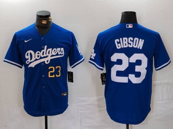 Men's Los Angeles Dodgers #23 Kirk Gibson Blue Cool Base Stitched Baseball Jerseys