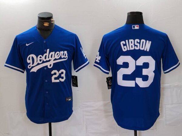 Men's Los Angeles Dodgers #23 Kirk Gibson Blue Cool Base Stitched Baseball Jerseys