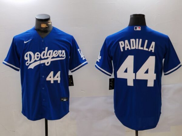 Men's Los Angeles Dodgers #44 Vicente Padilla Blue Cool Base Stitched Baseball Jerseys