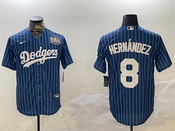 Men's Los Angeles Dodgers #8 Enrique Hernandez Royal 2024 World Series Cool Base Stitched Baseball Jersey