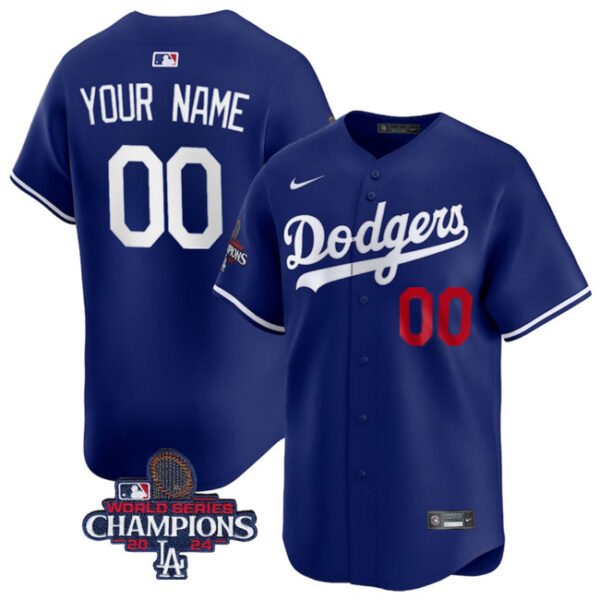 Men's Los Angeles Dodgers Active Player Custom Royal 2024 World Series Champions Alternate Limited Stitched Baseball Jersey