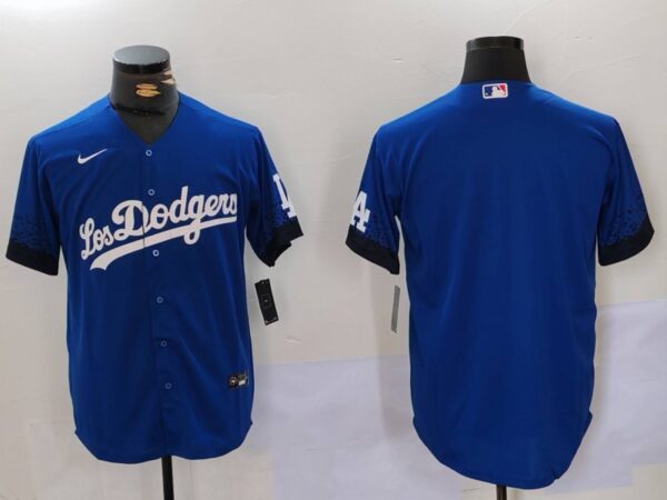 Men's Los Angeles Dodgers Blank Blue City Connect Cool Base Stitched Baseball Jerseys