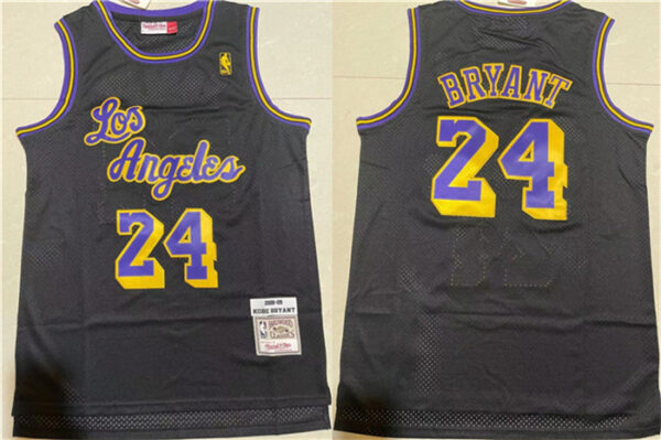 Men's Los Angeles Lakers #24 Kobe Bryant Black Throwback Basketball Jersey