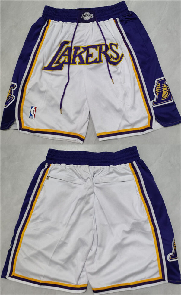 Men's Los Angeles Lakers Purple White Shorts (Run Small)