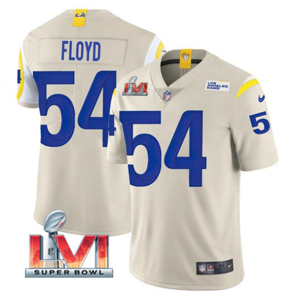 Men's Los Angeles Rams #54 Leonard Floyd 2022 Bone Super Bowl LVI Vapor Limited Stitched Jersey