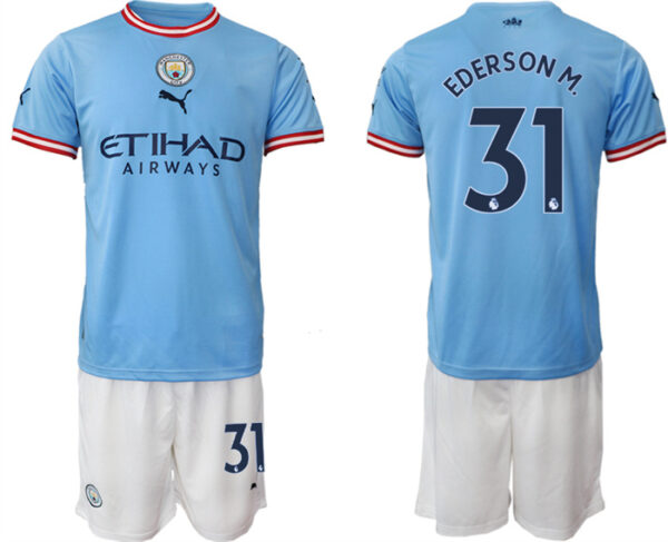 Men's Manchester City Home #31 Ederson M. Jersey