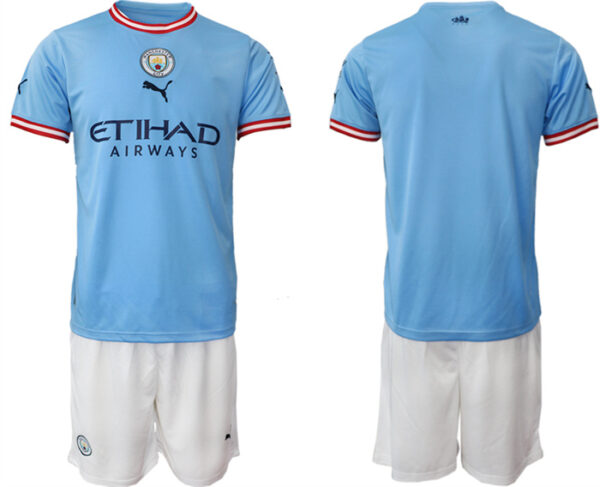 Men's Manchester City Home Blank Jersey