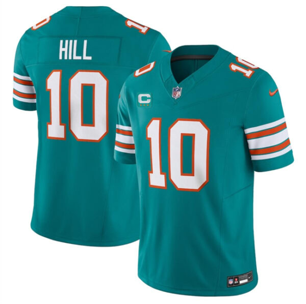 Men's Miami Dolphins #10 Tyreek Hill Aqua F.U.S.E Alternate With 3-Star C Patch Vapor Limited Stitched Football Jersey