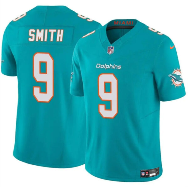 Men's Miami Dolphins #9 Jonnu Smith Aqua 2024 F.U.S.E Vapor Limited Stitched Football Jersey