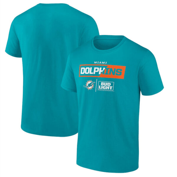 Men's Miami Dolphins Aqua X Bud Light T-Shirt