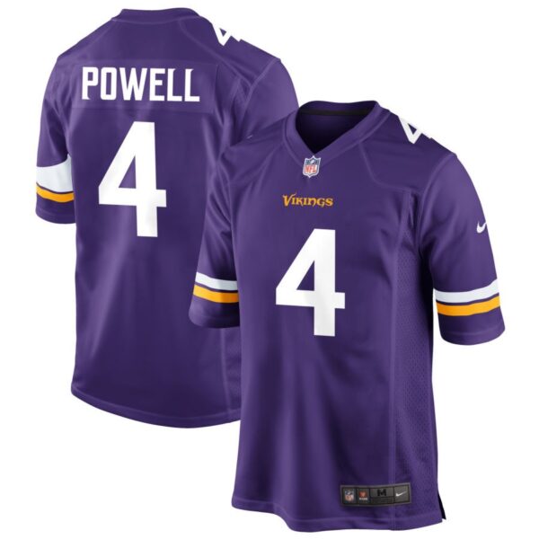 Men's Minnesota Vikings #4 Brandon Powell Purple Vapor Untouchable Stitched Jersey