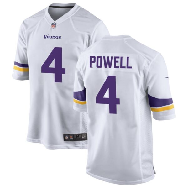 Men's Minnesota Vikings #4 Brandon Powell White Vapor Untouchable Stitched Jersey