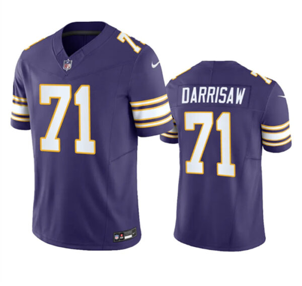 Men's Minnesota Vikings #71 Christian Darrisaw Purple 2023 F.U.S.E. Vapor Untouchable Limited Stitched Jersey