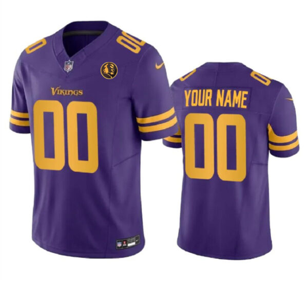 Men's Minnesota Vikings Active Player Custom Purple 2023 F.U.S.E. With John Madden Patch Color Rush Limited Stitched Football Jersey