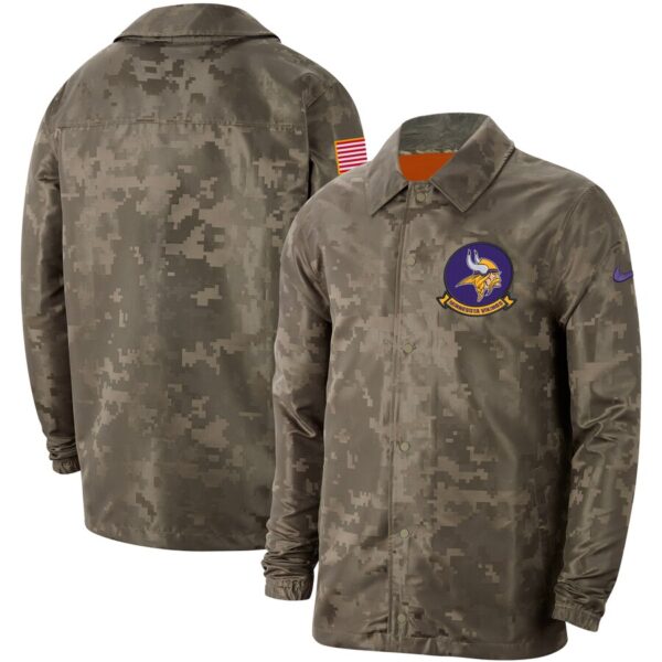 Men's Minnesota Vikings Nike Camo 2019 Salute To Service Sideline Full Zip Lightweight Jacket