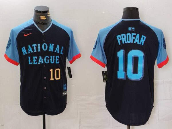 Men's National League #10 Jurickson Profar Navy 2024 All-Star Limited Stitched Baseball Jerseys