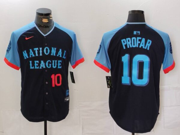 Men's National League #10 Jurickson Profar Navy 2024 All-Star Limited Stitched Baseball Jerseys