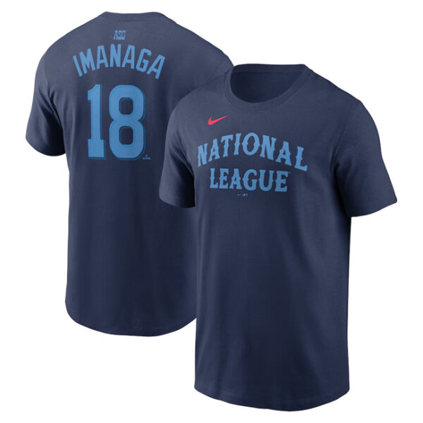 Men's National League #18 Shota Imanaga Navy 2024 All-Star Name & Number T-Shirt