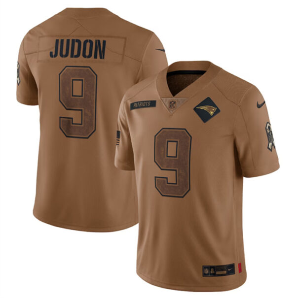 Men's New England Patriots #9 Matthew Judon 2023 Brown Salute To Service Limited Stitched Football Jersey