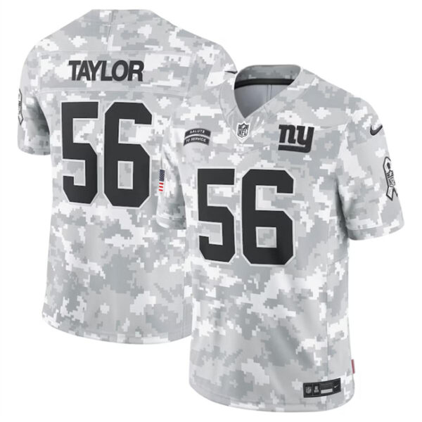 Men's New York Giants #56 Lawrence Taylor 2024 Arctic Camo Salute To Service Limited Stitched Football Jersey