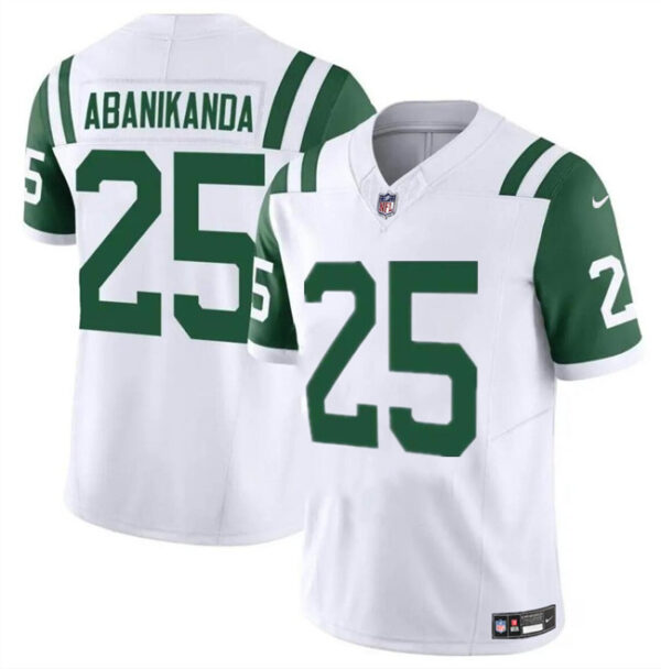 Men's New York Jets #25 Israel Abanikanda White Classic Alternate Vapor F.U.S.E. Limited Stitched Football Jersey