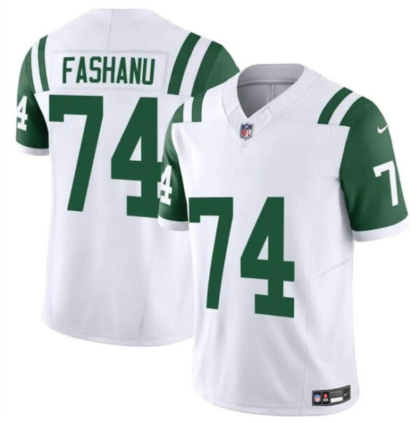 Men's New York Jets #74 Olu Fashanu White 2024 Classic Alternate Vapor F.U.S.E. Limited Stitched Football Jersey