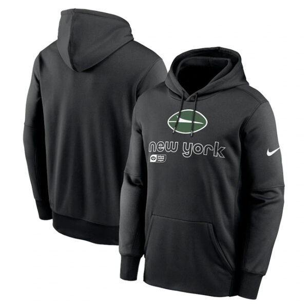 Men's New York Jets Black Performance Pullover Hoodie