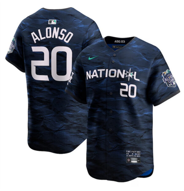 Men's New York Mets #20 Pete Alonso Royal 2023 All-Star Cool Base Stitched Baseball Jersey