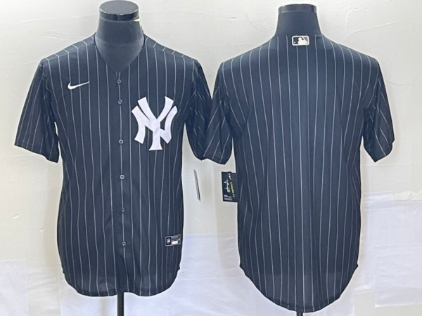 Men's New York Yankees Blank Black Cool Base Stitched Baseball Jersey