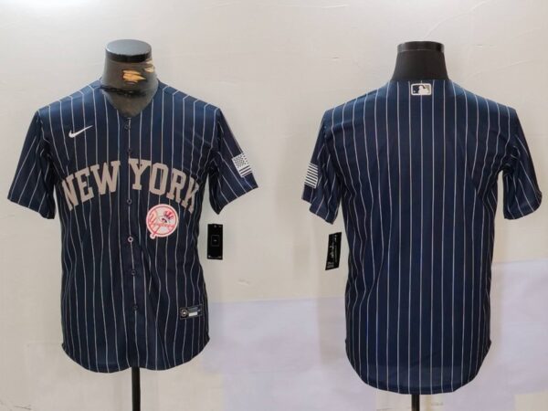 Men's New York Yankees Blank Navy Cool Base Stitched Baseball Jerseys