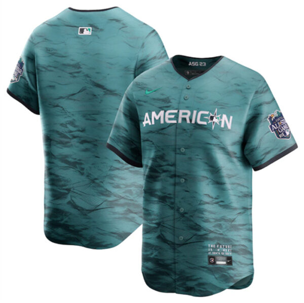 Men's New York Yankees Blank Teal 2023 All-Star Cool Base Stitched Baseball Jersey