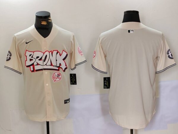 Men's New York Yankees Blank The Bronx Graffiti V2 Vapor Limited Stitched Baseball Jerseys