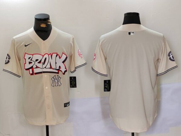 Men's New York Yankees Blank The Bronx Graffiti V2 Vapor Limited Stitched Baseball Jerseys