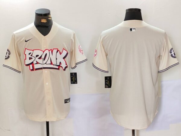 Men's New York Yankees Blank The Bronx Graffiti V2 Vapor Limited Stitched Baseball Jersey