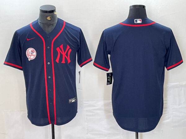 Men's New York Yankees Navy Cool Base Stitched Baseball Jersey