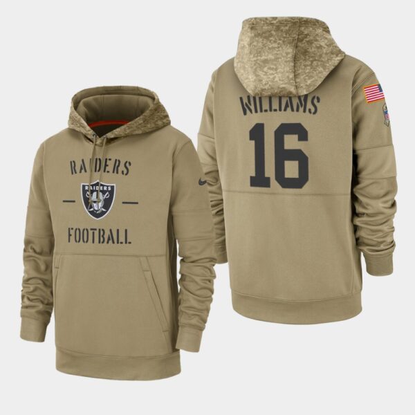 Men's Oakland Raiders #16 Tyrell Williams 2019 Salute to Service Sideline Therma Hoodie - Tan