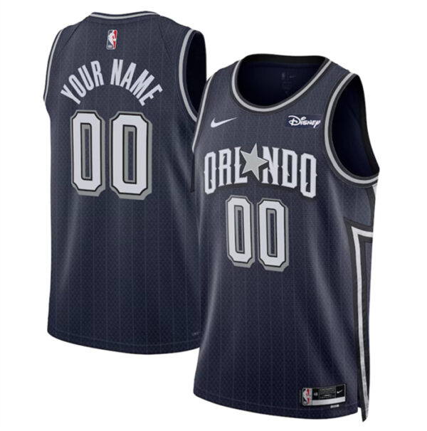 Men's Orlando Magic Active Player Custom Navy 2023 24 City Edition Stitched Basketball Jersey