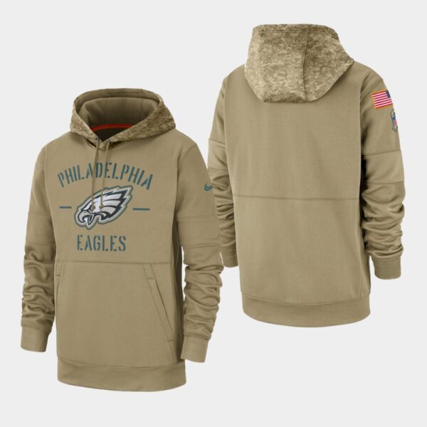 Men's Philadelphia Eagles 2019 Salute to Service Sideline Therma Hoodie Tan