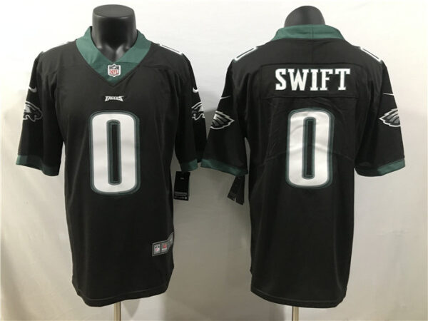 Men's Philadelphia Eagles #0 D'Andre Swift Black 2023 Draft Vapor Limited Stitched Football Jersey