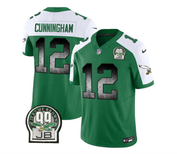 Men's Philadelphia Eagles #12 Randall Cunningham Green White 2023 F.U.S.E. Throwback Vapor Untouchable Limited Stitched Football Jersey