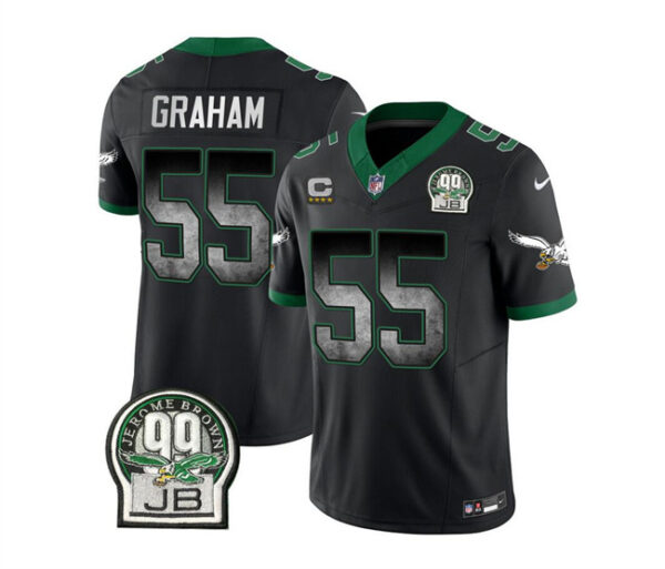 Men's Philadelphia Eagles #55 Brandon Graham Black 2023 F.U.S.E. With 4-Star C Patch Throwback Vapor Untouchable Limited Stitched Football Jersey