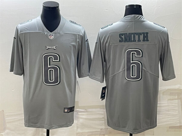 Men's Philadelphia Eagles #6 DeVonta Smith Gray Atmosphere Fashion Stitched Jersey